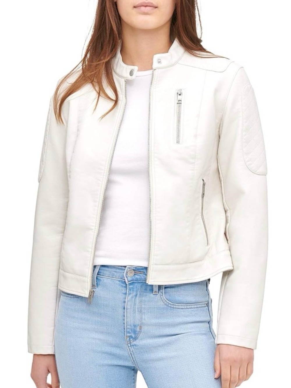 Levi’s Faux Leather motocross racer jacket M oyster